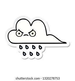 pegatina de una linda nube de lluvia de dibujos animados