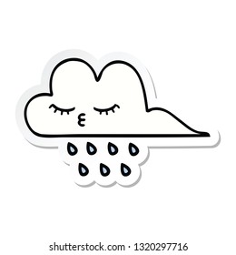 pegatina de una linda nube de lluvia de dibujos animados