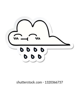 sticker of a cute cartoon rain cloud