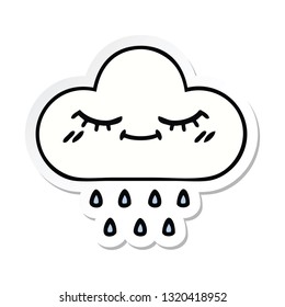 sticker of a cute cartoon rain cloud