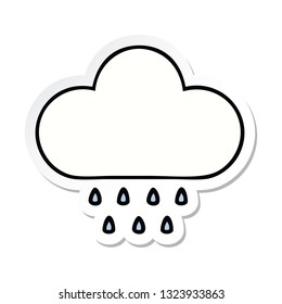Aufkleber einer süßen Cartoon-Regenwolke