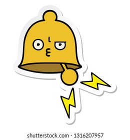 sticker of a cute cartoon ringing bell
