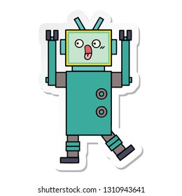 sticker of a cute cartoon robot