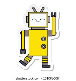 sticker of a cute cartoon robot