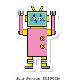 sticker of a cute cartoon robot