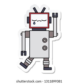 sticker of a cute cartoon robot