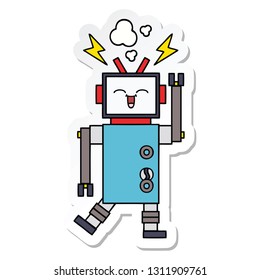 sticker of a cute cartoon robot