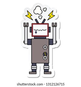 sticker of a cute cartoon robot