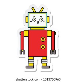 pegatina de un lindo robot de dibujos animados