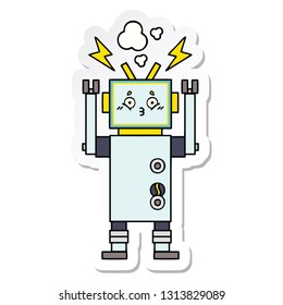 sticker of a cute cartoon robot