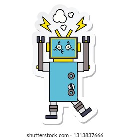 adesivo de um robô de desenho animado bonito