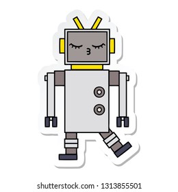 sticker of a cute cartoon robot