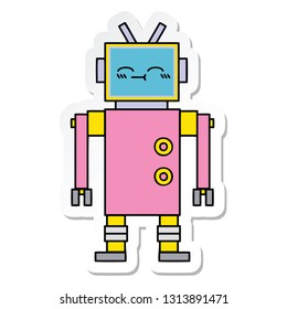 sticker of a cute cartoon robot