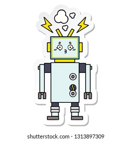 sticker of a cute cartoon robot