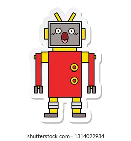 pegatina de un lindo robot de dibujos animados