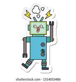 sticker of a cute cartoon robot
