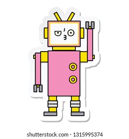 pegatina de un lindo robot de dibujos animados