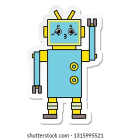 pegatina de un lindo robot de dibujos animados