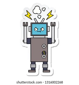 sticker of a cute cartoon robot