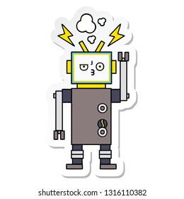 sticker of a cute cartoon robot