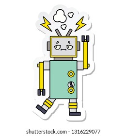 sticker of a cute cartoon robot
