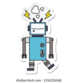 Aufkleber eines süßen Cartoon-Roboters