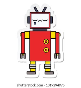 sticker of a cute cartoon robot
