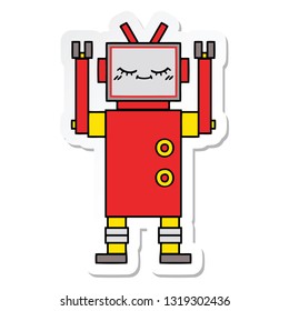 pegatina de un lindo robot de dibujos animados