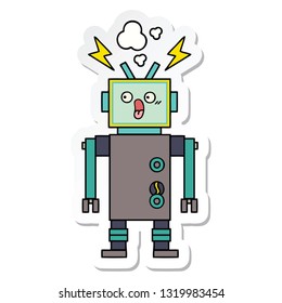 pegatina de un lindo robot de dibujos animados