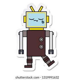 sticker of a cute cartoon robot