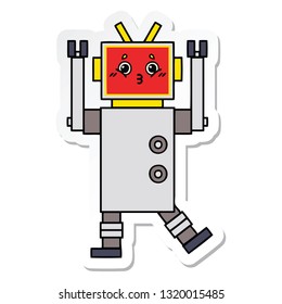 Aufkleber eines süßen Cartoon-Roboters