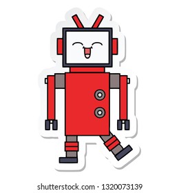sticker of a cute cartoon robot