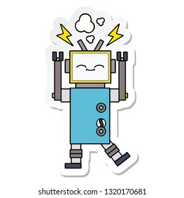 sticker of a cute cartoon robot