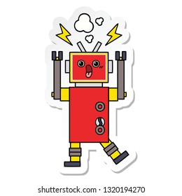 sticker of a cute cartoon robot