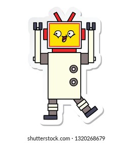 pegatina de un lindo robot de dibujos animados