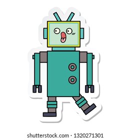 sticker of a cute cartoon robot