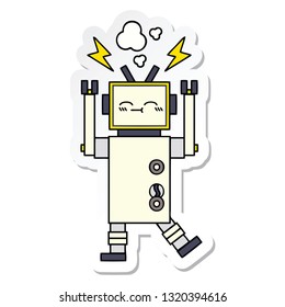 sticker of a cute cartoon robot
