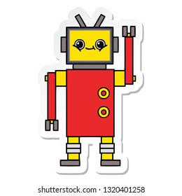 sticker of a cute cartoon robot