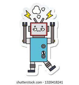 sticker of a cute cartoon robot