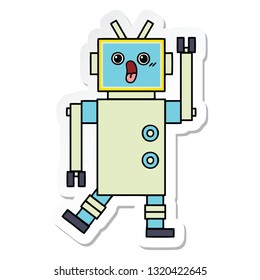 sticker of a cute cartoon robot