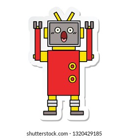 Aufkleber eines süßen Cartoon-Roboters