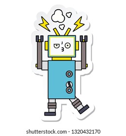 adesivo de um robô de desenho animado bonito