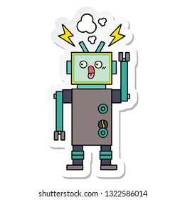 sticker of a cute cartoon robot