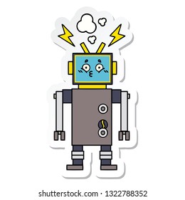 adesivo de um robô de desenho animado bonito