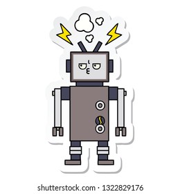 sticker of a cute cartoon robot
