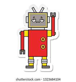 pegatina de un lindo robot de dibujos animados