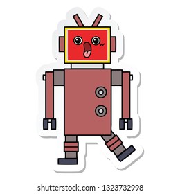 sticker of a cute cartoon robot