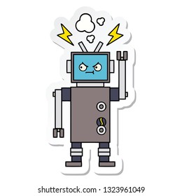 sticker of a cute cartoon robot