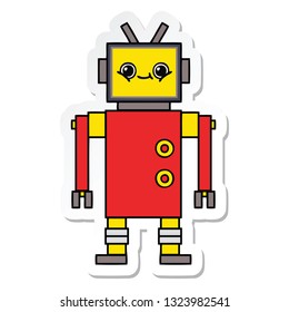 Aufkleber eines süßen Cartoon-Roboters