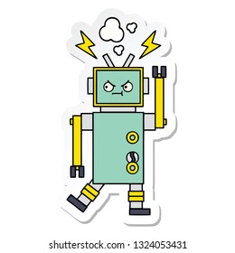 sticker of a cute cartoon robot